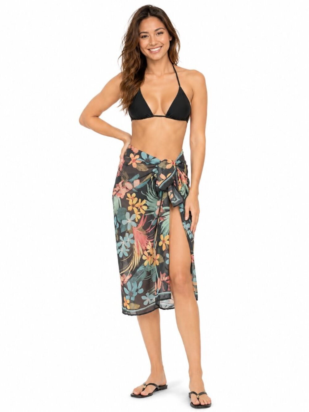 Miraclesuit Plumeria Pareo Swim Cover Up Floral Sarong Wrap Tropical Resort